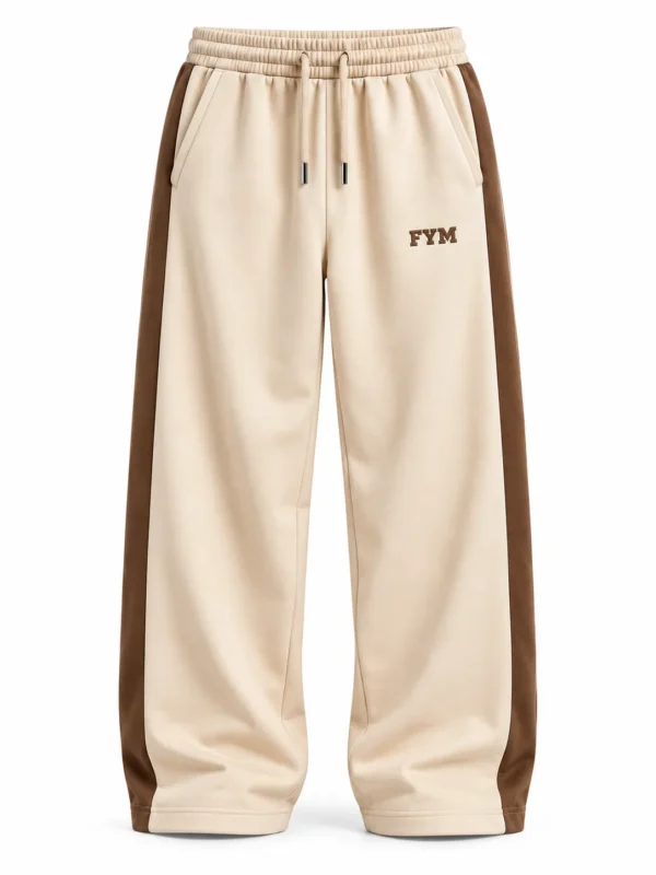 FYM Contrast Panel Joggers - Black & Cream