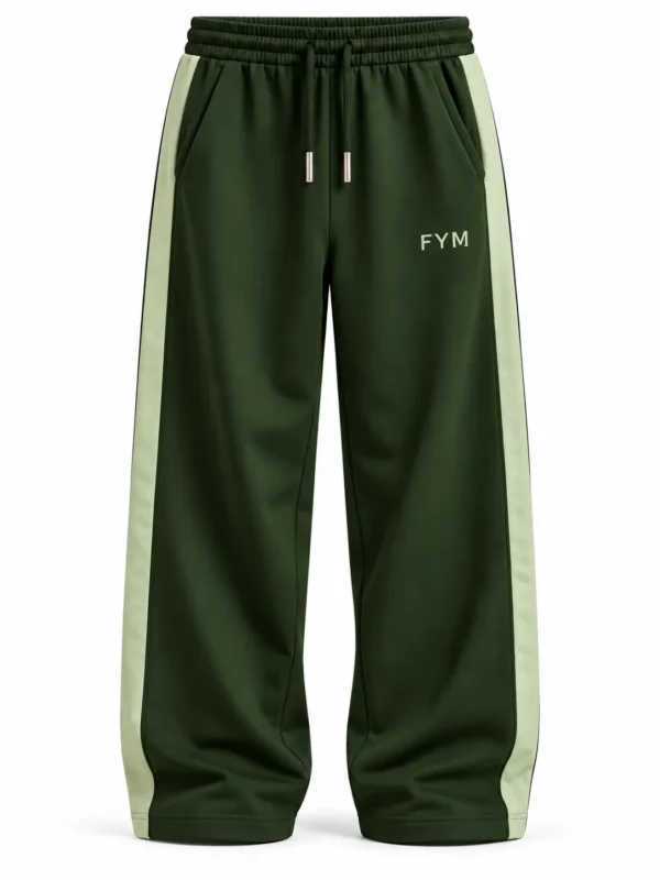 FYM Contrast Panel Joggers - Olive & Sage